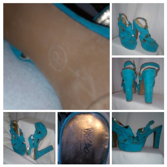 Massino sz8 yeal faux suede platform heels - Picture 5 of 7